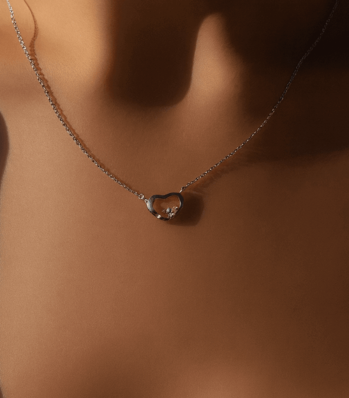 Zirkon Taşlı Kalp 925 Ayar Gümüş Kolye – Süslü Jewellery