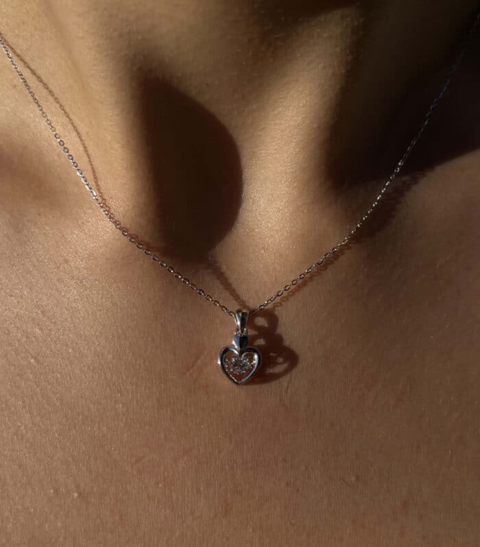 Zirkon Taşlı Mini Kalp 925 Ayar Gümüş Kolye – Süslü Jewellery