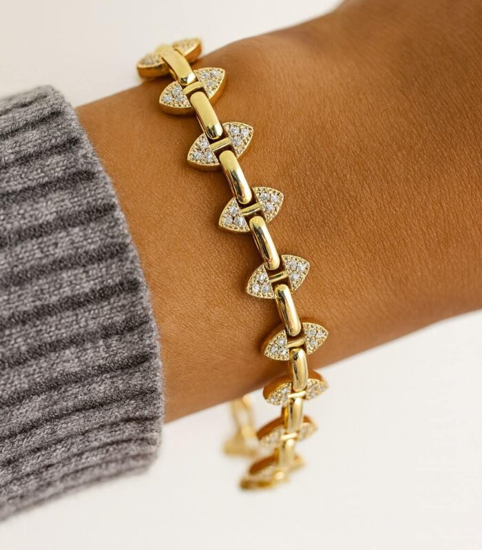Üçgen taş detaylı 316L çelik bileklik – Süslü Jewellery modern zarif tasarım